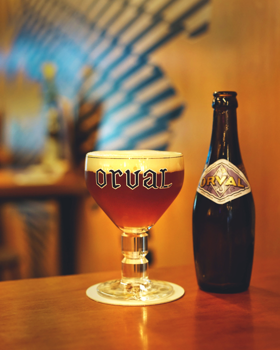 Branded Glassware Orval glass and bottle