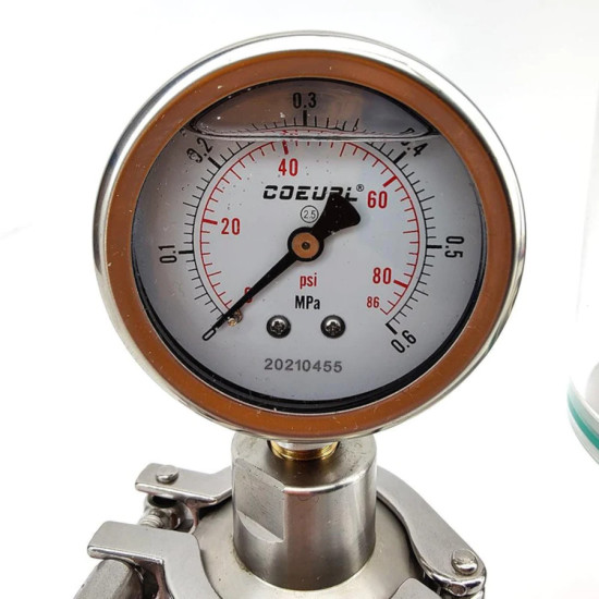 1.5" Tri Clamp Spunding Valve with Pressure Gauge 1.5" Tri Clamp Spunding Valve with Pressure Gauge