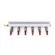 6 Output / 6 Way Manifold Gas Line Splitter with Check Valves (1/4" thread, 6mm Barb)