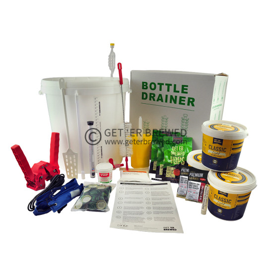 Beginner Beer Making Kit Including ingredients for 23 litres of beer - Includes Bottle Cleaning Equipment & Temperature Control