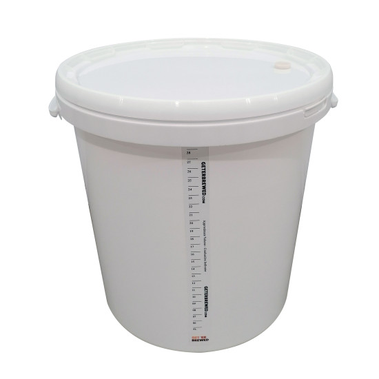 Fermenter 33 Litres & Lid (drilled with grommet)