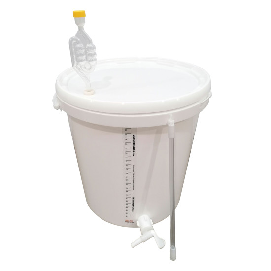 Fermenter 33 Litres & Lid ( grommet, airlock, heat tolerant tap and bottle filler system)