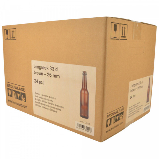Longneck Beer Bottle 33 cl / Brown x 24pcs