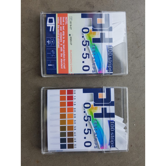 pH Test Strips 0.5-5.0 - 100 Strips per box