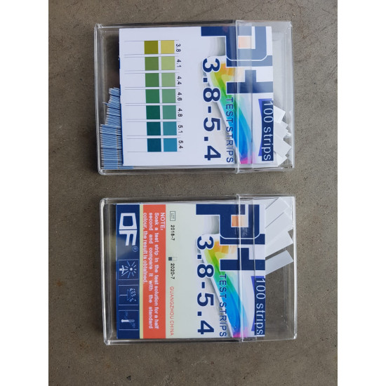 pH Test Strips 3.8-5.4 - 100 Strips per box