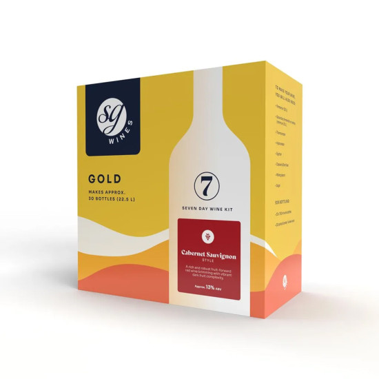 SG Wines Gold Cabernet Sauvignon Wine Kit - 30 Bottles - 7 Days