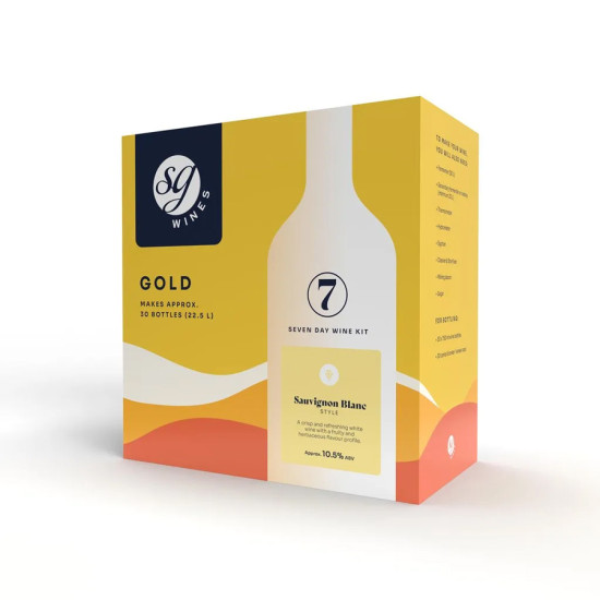SG Wines Gold Sauvignon Blanc Wine Kit - 30 Bottles - 7 Days