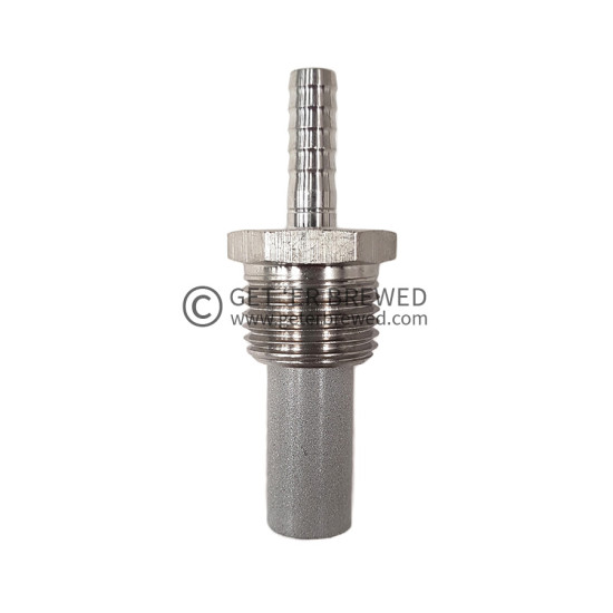 SS Inline Carbonation / Diffusion Stone - 1.2" NPT x 3/8" Barb